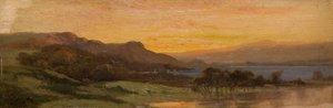 Atardecer, escena del lago